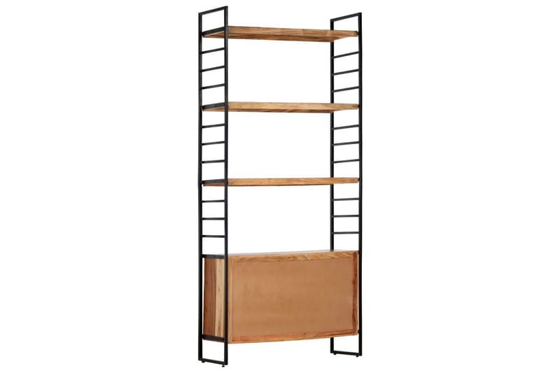 Bokhylla med 4 hyllor 80x30x180 cm massivt akaciaträ - Brun - Förvaring - Hyllor - Bokhylla