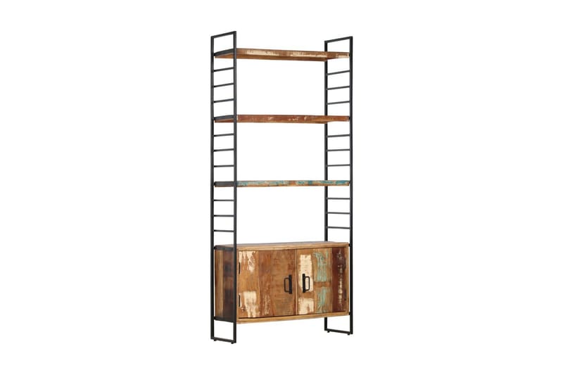 Bokhylla med 4 hyllor 80x30x180 cm massivt återvunnet trä - Brun - Förvaring - Hyllor - Bokhylla