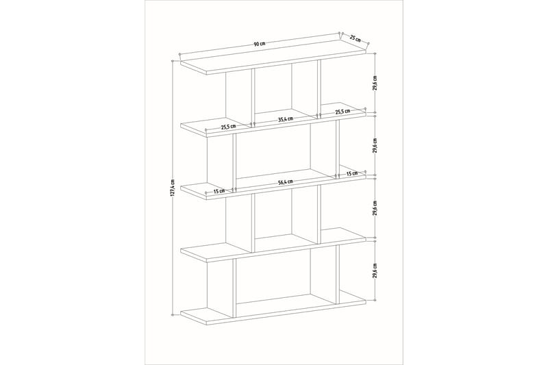 Bokhylla Nachusa Bokhylla 90x25 cm Vit - Förvaring - Hyllor - Bokhylla