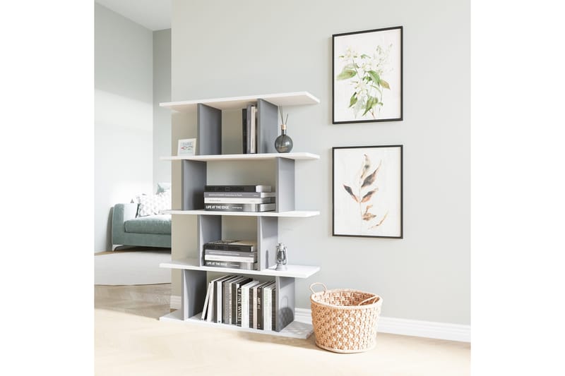 Bokhylla Nachusa Bokhylla 90x25 cm Vit,Antracit - Förvaring - Hyllor - Bokhylla