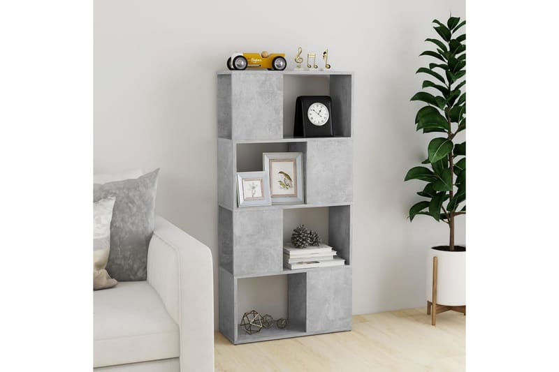 Bokhylla Rumsavdelare betonggrå 60x24x124,5 cm - Betonggrå - Förvaring - Hyllor - Bokhylla