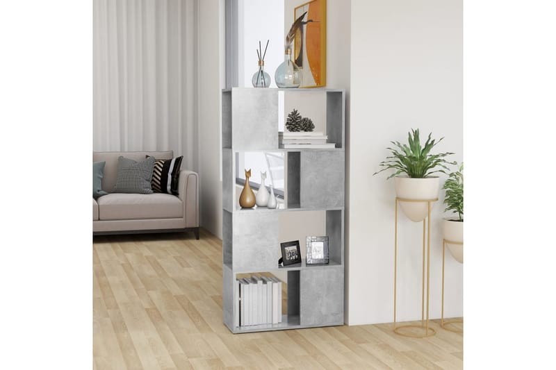 Bokhylla Rumsavdelare betonggrå 60x24x124,5 cm - Betonggrå - Förvaring - Hyllor - Bokhylla