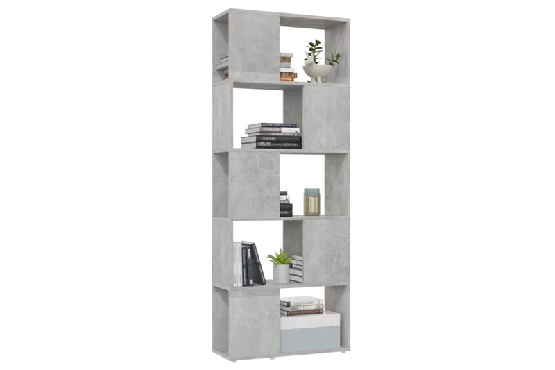 Bokhylla Rumsavdelare betonggrå 60x24x155 cm - Betonggrå - Förvaring - Hyllor - Bokhylla