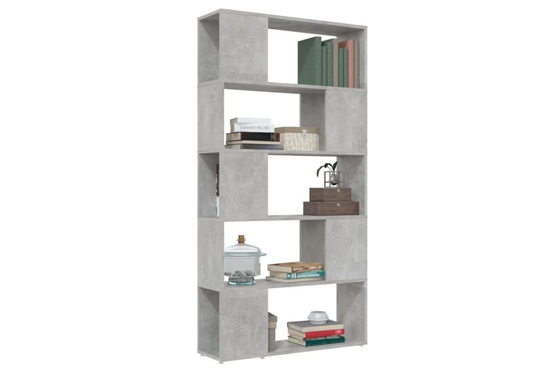 Bokhylla rumsavdelare betonggrå 80x24x155 cm spånskiva - Betonggrå - Förvaring - Hyllor - Bokhylla