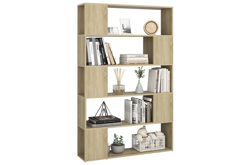 Bokhylla Rumsavdelare sonoma-ek 100x24x155 cm spånskiva - Brun - Förvaring - Hyllor - Bokhylla