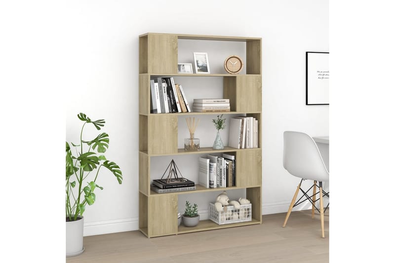 Bokhylla Rumsavdelare sonoma-ek 100x24x155 cm spånskiva - Brun - Förvaring - Hyllor - Bokhylla