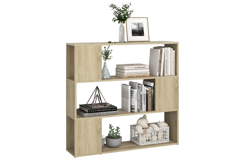 Bokhylla Rumsavdelare sonoma-ek 100x24x94 cm - Brun - Förvaring - Hyllor - Bokhylla