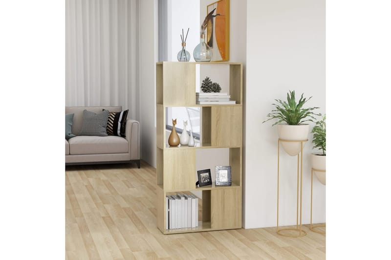 Bokhylla Rumsavdelare sonoma-ek 60x24x124,5 cm spånskiva - Brun - Förvaring - Hyllor - Bokhylla