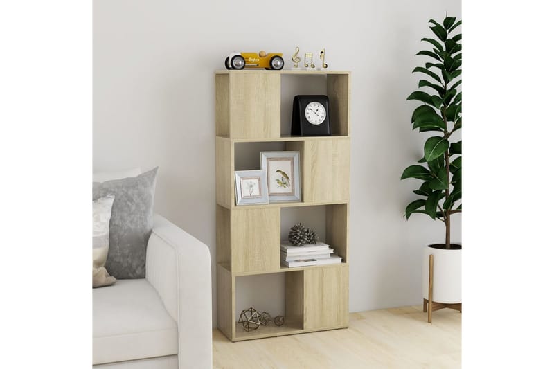 Bokhylla Rumsavdelare sonoma-ek 60x24x124,5 cm spånskiva - Brun - Förvaring - Hyllor - Bokhylla