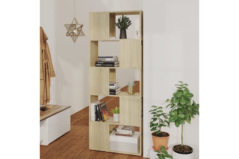 Bokhylla Rumsavdelare sonoma-ek 60x24x155 cm - Brun - Förvaring - Hyllor - Bokhylla