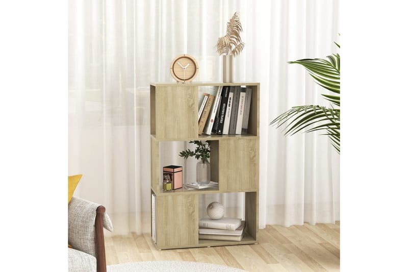 Bokhylla Rumsavdelare sonoma-ek 60x24x94 cm spånskiva - Brun - Förvaring - Hyllor - Bokhylla