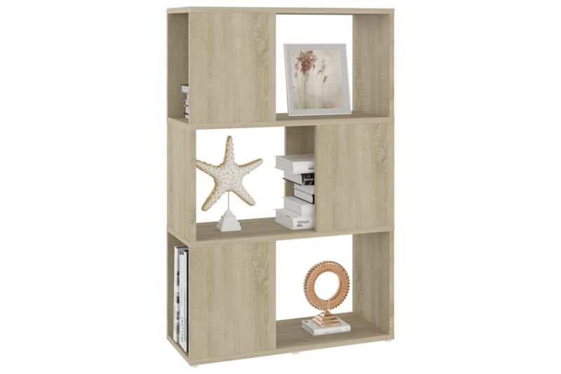 Bokhylla Rumsavdelare sonoma-ek 60x24x94 cm spånskiva - Brun - Förvaring - Hyllor - Bokhylla