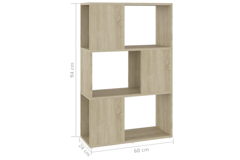 Bokhylla Rumsavdelare sonoma-ek 60x24x94 cm spånskiva - Brun - Förvaring - Hyllor - Bokhylla