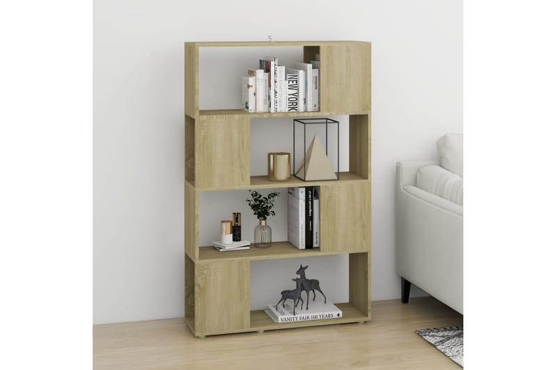 Bokhylla Rumsavdelare sonoma-ek 80x24x124,5 cm spånskiva - Brun - Förvaring - Hyllor - Bokhylla