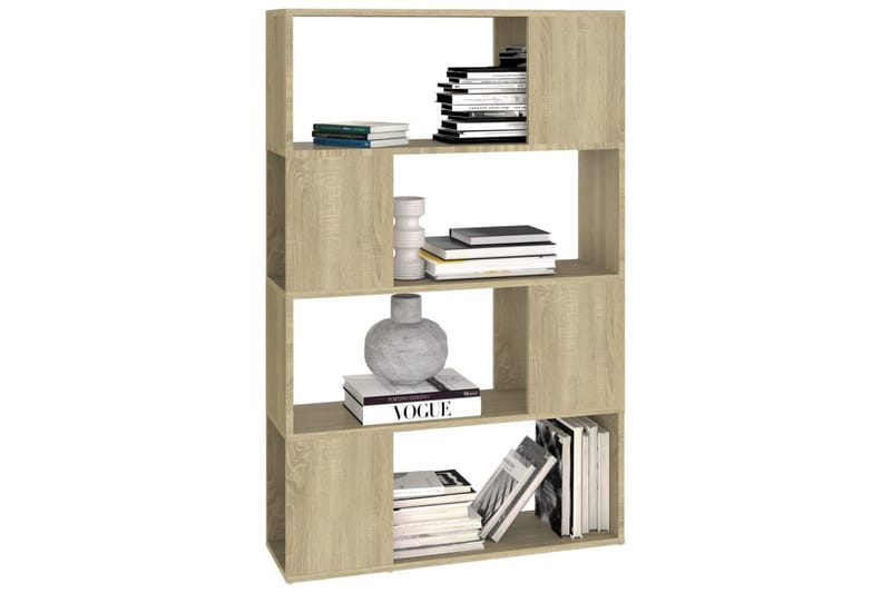 Bokhylla Rumsavdelare sonoma-ek 80x24x124,5 cm spånskiva - Brun - Förvaring - Hyllor - Bokhylla