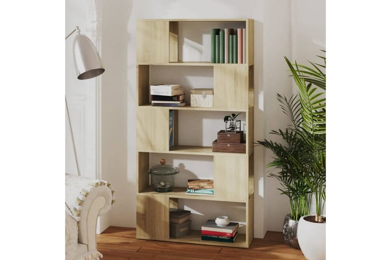 Bokhylla rumsavdelare sonoma-ek 80x24x155 cm spånskiva - Brun - Förvaring - Hyllor - Bokhylla