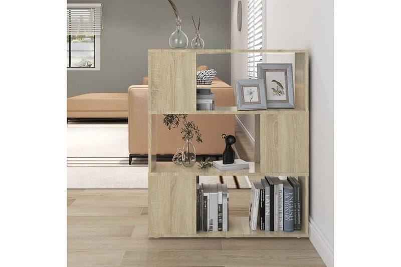Bokhylla Rumsavdelare sonoma-ek 80x24x94 cm spånskiva - Brun - Förvaring - Hyllor - Bokhylla