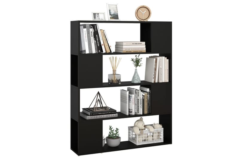 Bokhylla Rumsavdelare svart 100x24x124 cm - Svart - Förvaring - Hyllor - Bokhylla