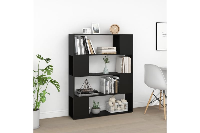 Bokhylla Rumsavdelare svart 100x24x124 cm - Svart - Förvaring - Hyllor - Bokhylla