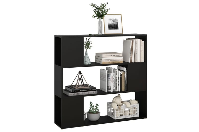 Bokhylla Rumsavdelare svart 100x24x94 cm - Svart - Förvaring - Hyllor - Bokhylla