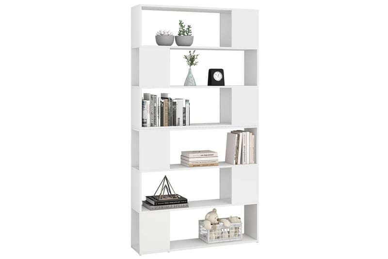 Bokhylla Rumsavdelare vit 100x24x188 cm - Vit - Förvaring - Hyllor - Bokhylla