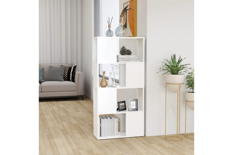 Bokhylla Rumsavdelare vit 60x24x124,5 cm spånskiva - Vit - Förvaring - Hyllor - Bokhylla