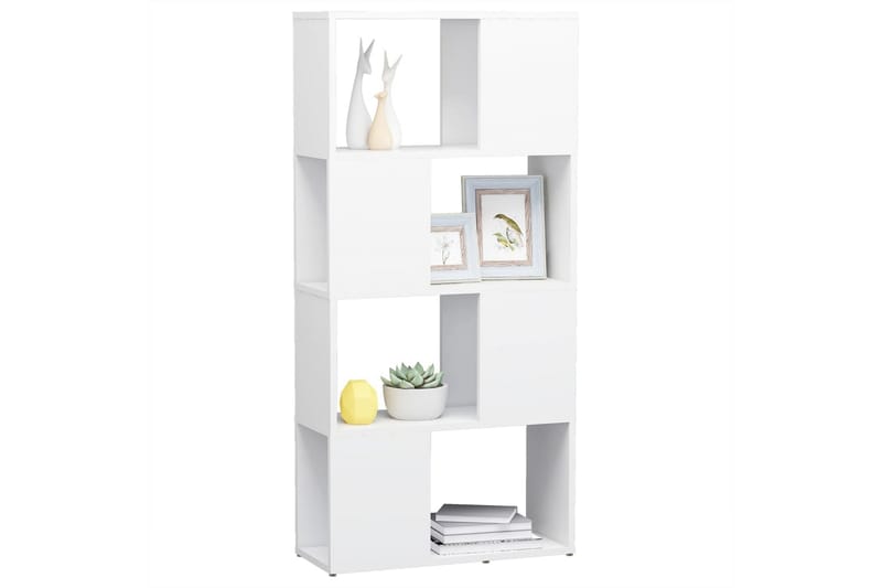 Bokhylla Rumsavdelare vit 60x24x124,5 cm spånskiva - Vit - Förvaring - Hyllor - Bokhylla