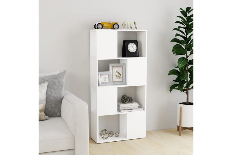 Bokhylla Rumsavdelare vit 60x24x124,5 cm spånskiva - Vit - Förvaring - Hyllor - Bokhylla