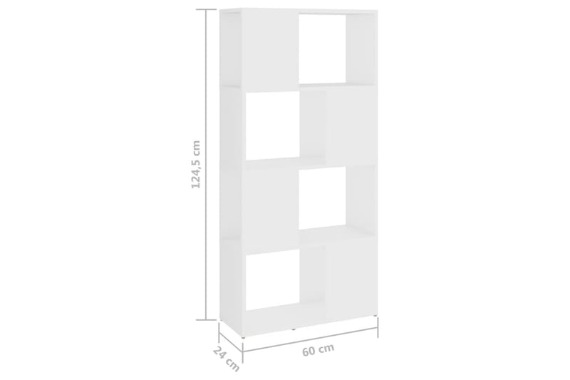 Bokhylla Rumsavdelare vit 60x24x124,5 cm spånskiva - Vit - Förvaring - Hyllor - Bokhylla