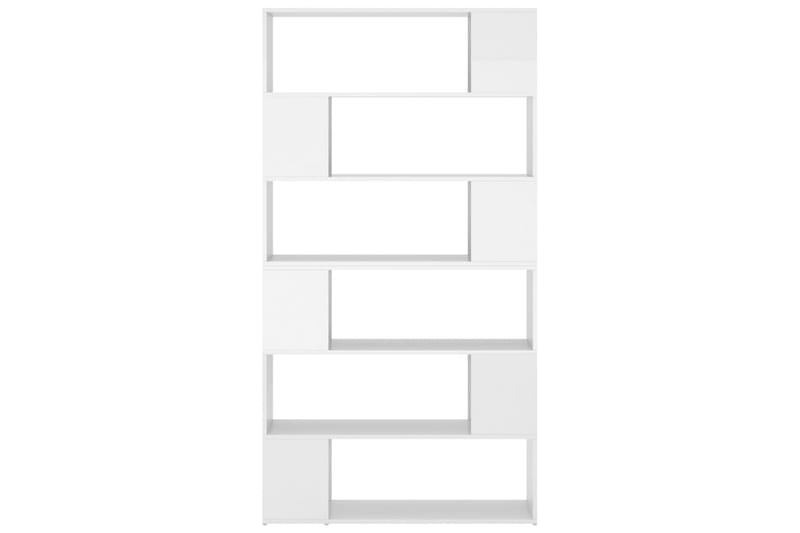 Bokhylla Rumsavdelare vit högglans 100x24x188 cm - Vit högglans - Förvaring - Hyllor - Bokhylla