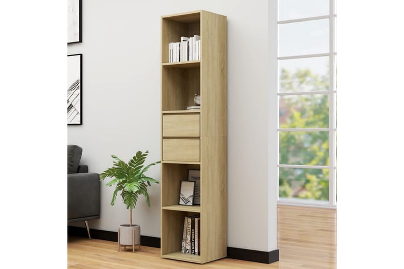 Bokhylla sonoma-ek 36x30x171 cm spånskiva - Brun - Förvaring - Hyllor - Bokhylla