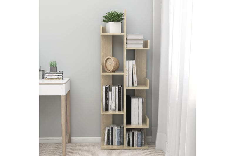 Bokhylla sonoma-ek 48x25,5x140 cm spånskiva - Brun - Förvaring - Hyllor - Bokhylla