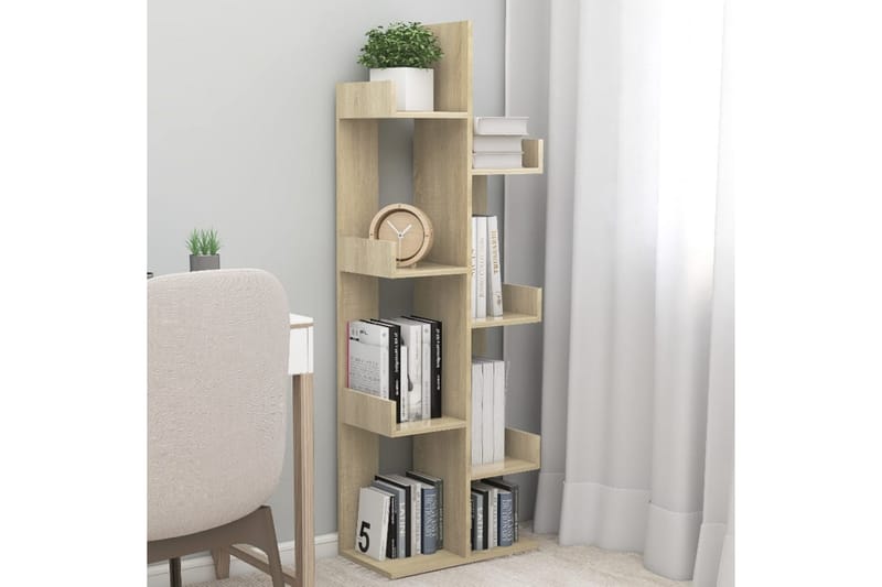 Bokhylla sonoma-ek 48x25,5x140 cm spånskiva - Brun - Förvaring - Hyllor - Bokhylla