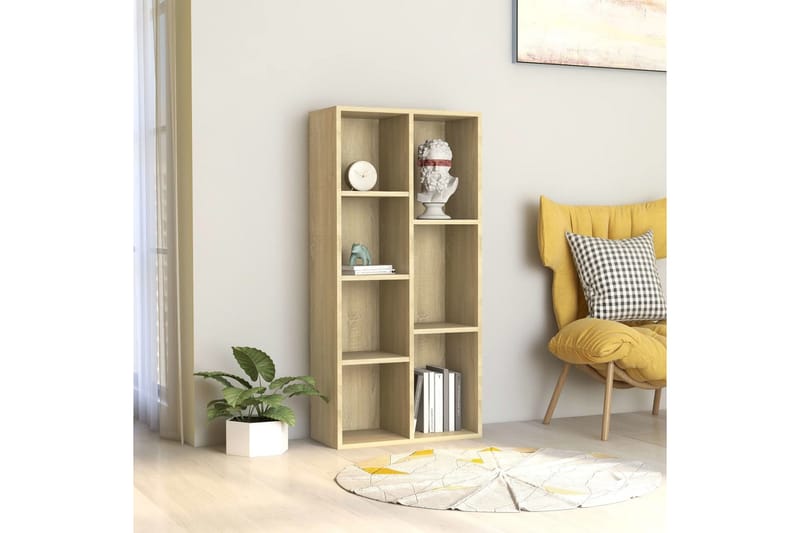 Bokhylla sonoma-ek 50x25x106 cm spånskiva - Brun - Förvaring - Hyllor - Bokhylla