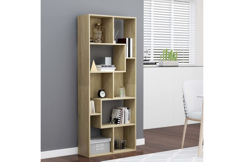 Bokhylla sonoma-ek 67x24x161 cm spånskiva - Brun - Förvaring - Hyllor - Bokhylla