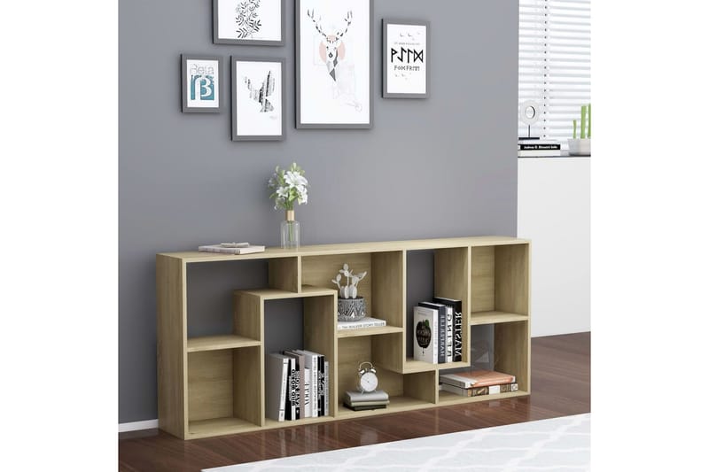 Bokhylla sonoma-ek 67x24x161 cm spånskiva - Brun - Förvaring - Hyllor - Bokhylla