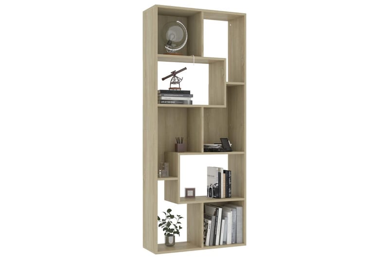 Bokhylla sonoma-ek 67x24x161 cm spånskiva - Brun - Förvaring - Hyllor - Bokhylla