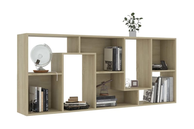 Bokhylla sonoma-ek 67x24x161 cm spånskiva - Brun - Förvaring - Hyllor - Bokhylla