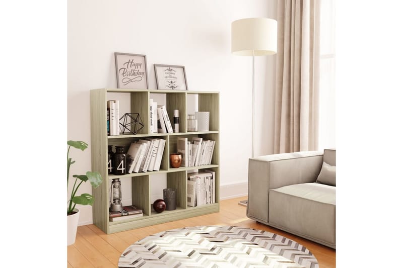 Bokhylla sonoma-ek 97,5x29,5x100 cm spånskiva - Brun - Förvaring - Hyllor - Bokhylla