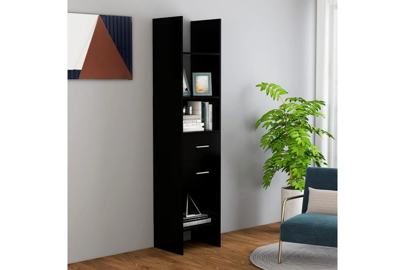Bokhylla svart 40x35x180 cm spånskiva - Svart - Förvaring - Hyllor - Bokhylla