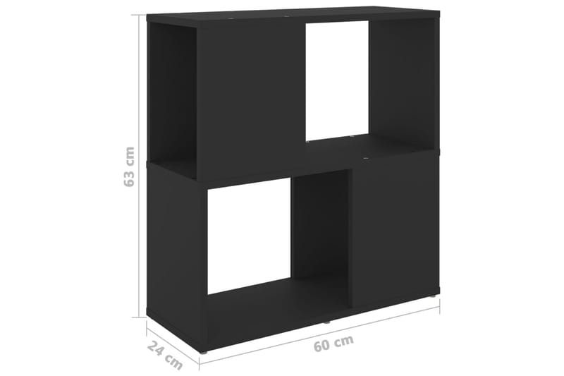 Bokhylla svart 60x24x63 cm spånskiva - Svart - Förvaring - Hyllor - Bokhylla