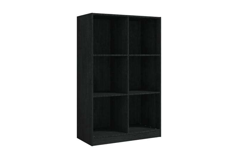 Bokhylla svart 70x33x110 cm massiv furu - Svart - Bokhylla