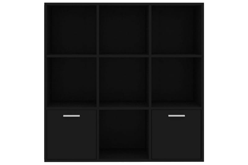 Bokhylla svart 98x30x98 cm spånskiva - Svart - Förvaring - Hyllor - Bokhylla
