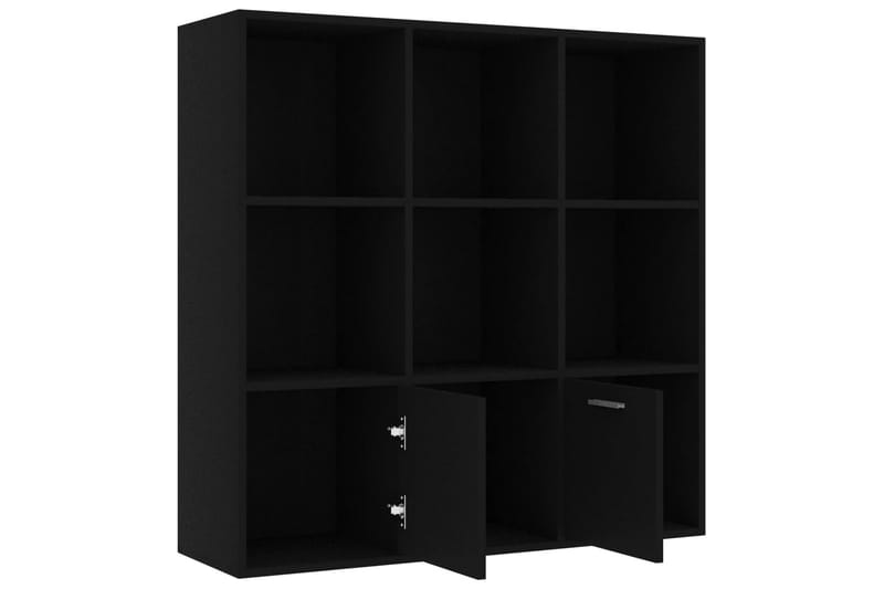 Bokhylla svart 98x30x98 cm spånskiva - Svart - Förvaring - Hyllor - Bokhylla