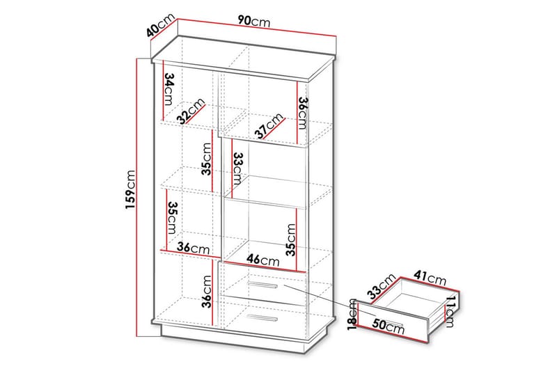 Bokhylla - Svart|Ek - Förvaring - Hyllor - Bokhylla