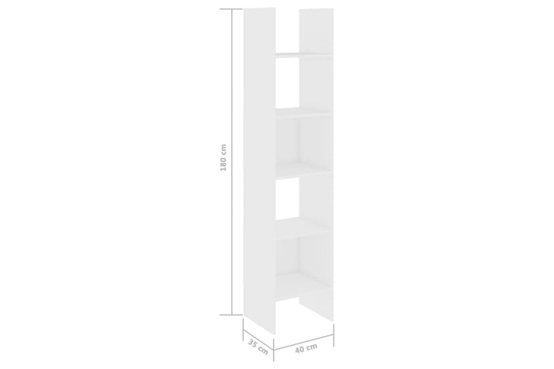 Bokhylla vit 40x35x180 cm spånskiva - Vit - Förvaring - Hyllor - Bokhylla