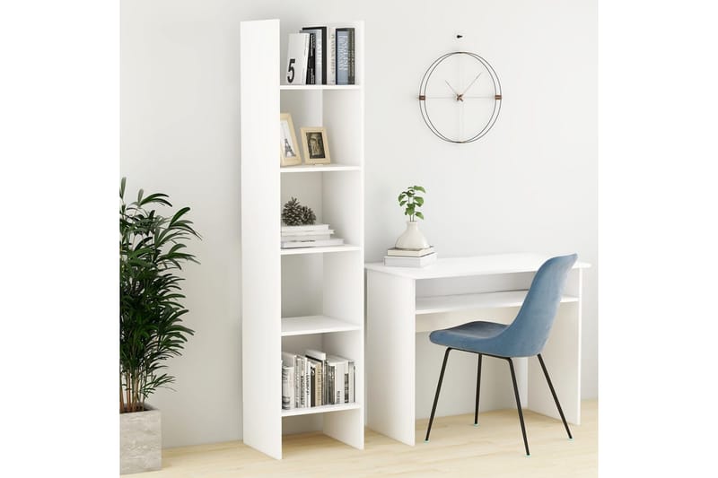 Bokhylla vit 40x35x180 cm spånskiva - Vit - Förvaring - Hyllor - Bokhylla