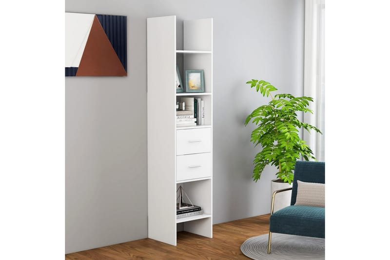 Bokhylla vit 40x35x180 cm spånskiva - Vit - Förvaring - Hyllor - Bokhylla