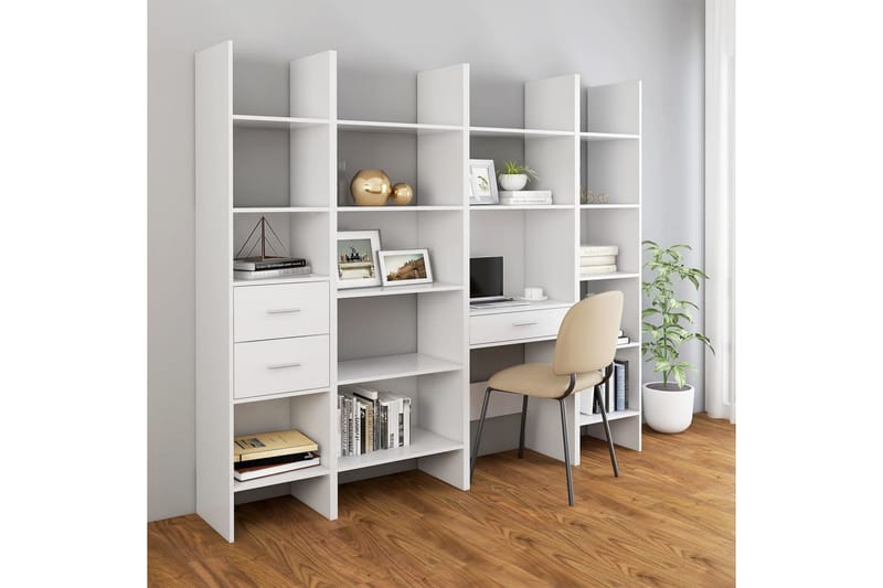 Bokhylla vit 40x35x180 cm spånskiva - Vit - Förvaring - Hyllor - Bokhylla