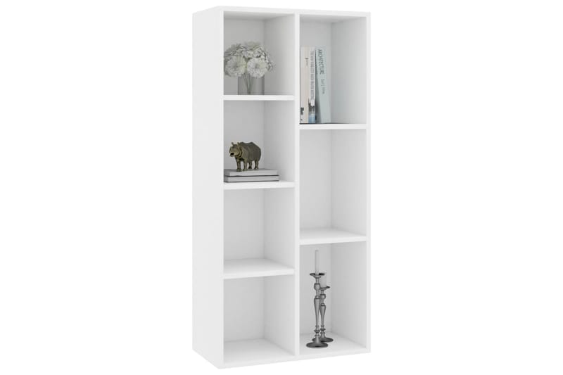 Bokhylla vit 50x25x106 cm spånskiva - Vit - Förvaring - Hyllor - Bokhylla